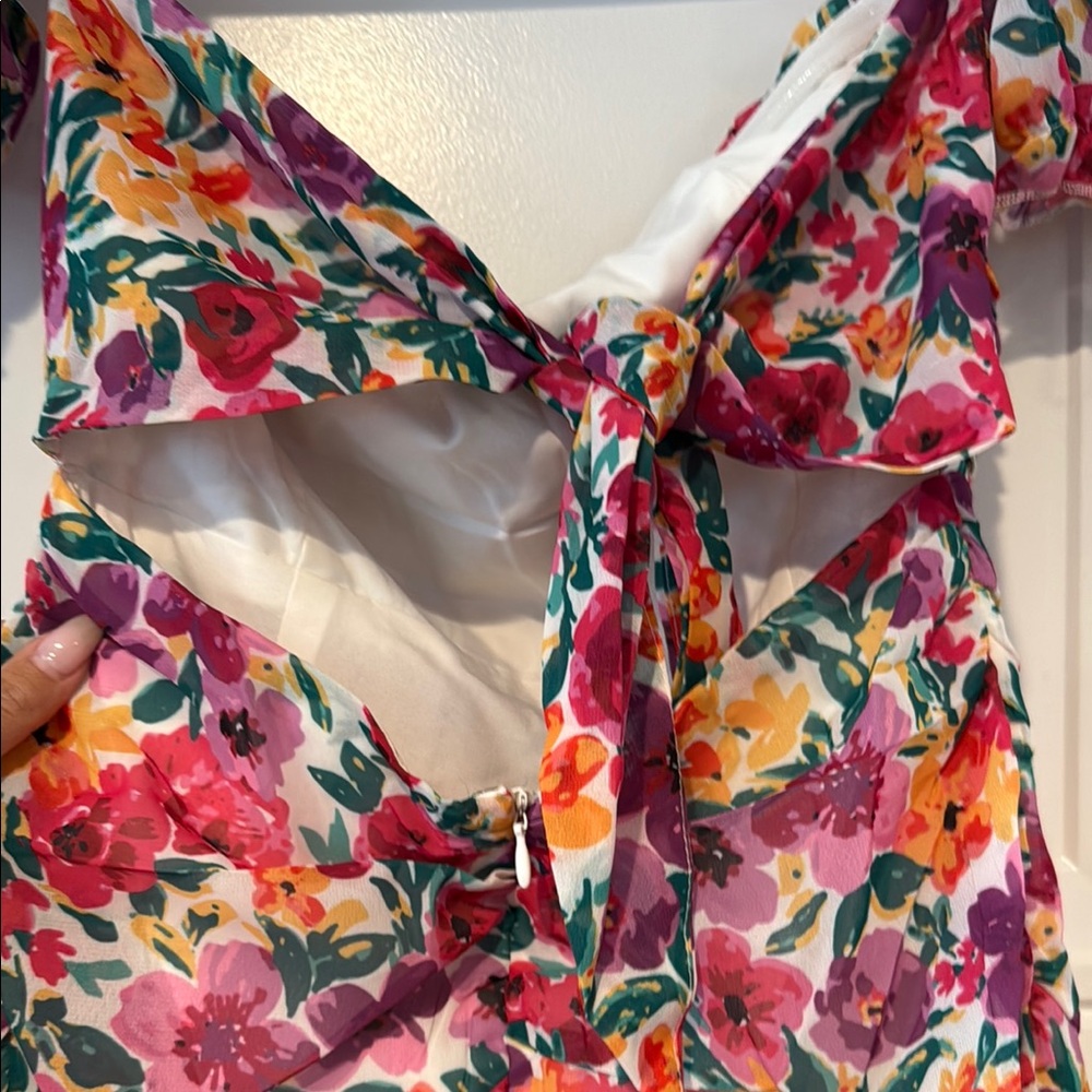 Floral Puff Sleeve Dress - Picture 3 of 4